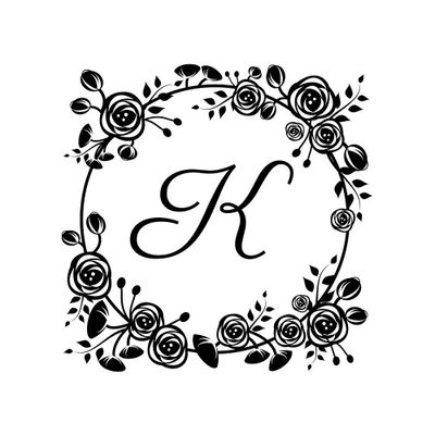 Initial Floral Frame Custom Stamp