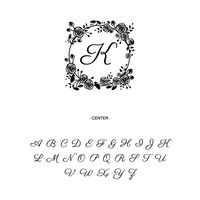 Initial Floral Frame Custom Stamp