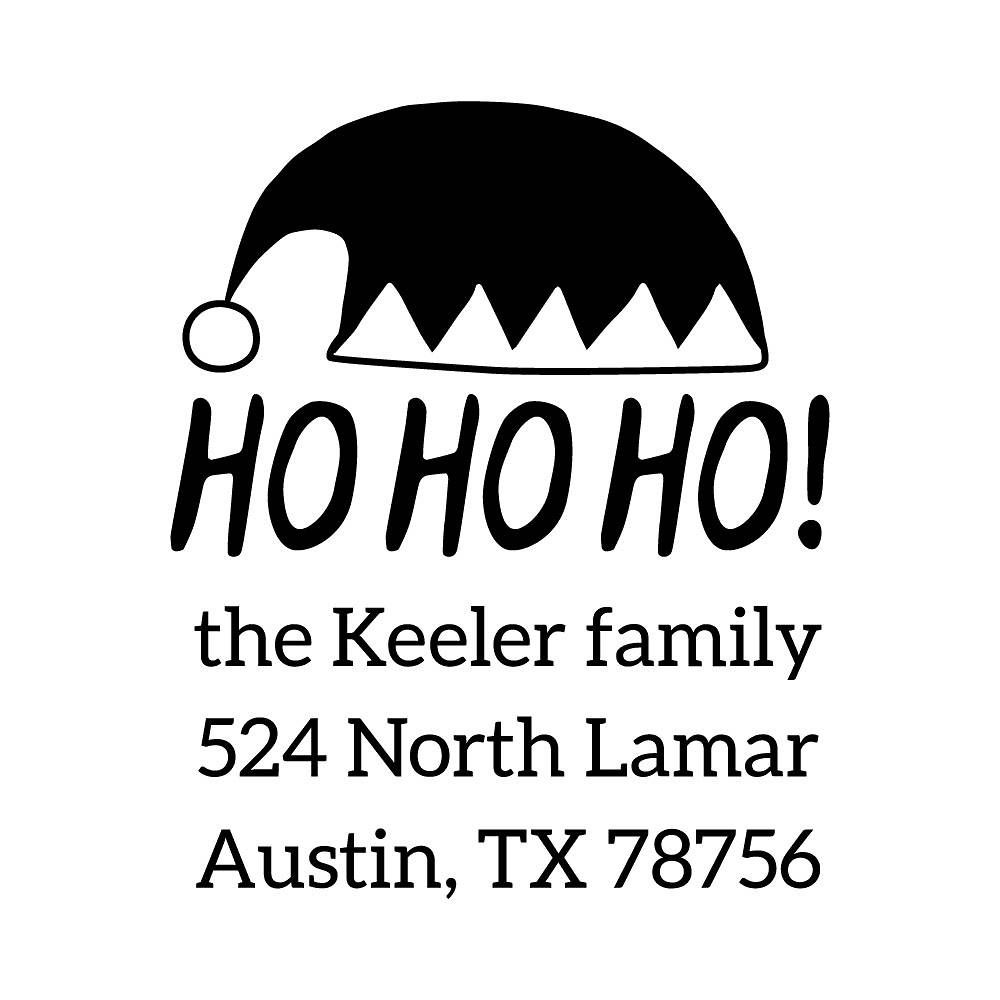 Ho Ho Ho Hat Custom Stamp