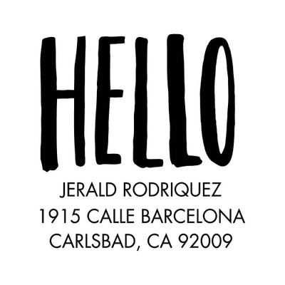 Bold Hello Custom Stamp