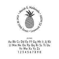 Pineapple Circle Custom Stamp