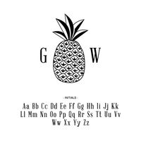 Pineapple Monogram Custom Stamp