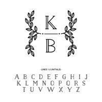 Leaves Monogram Custom Stamp