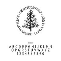 Fir Tree Circle Custom Stamp