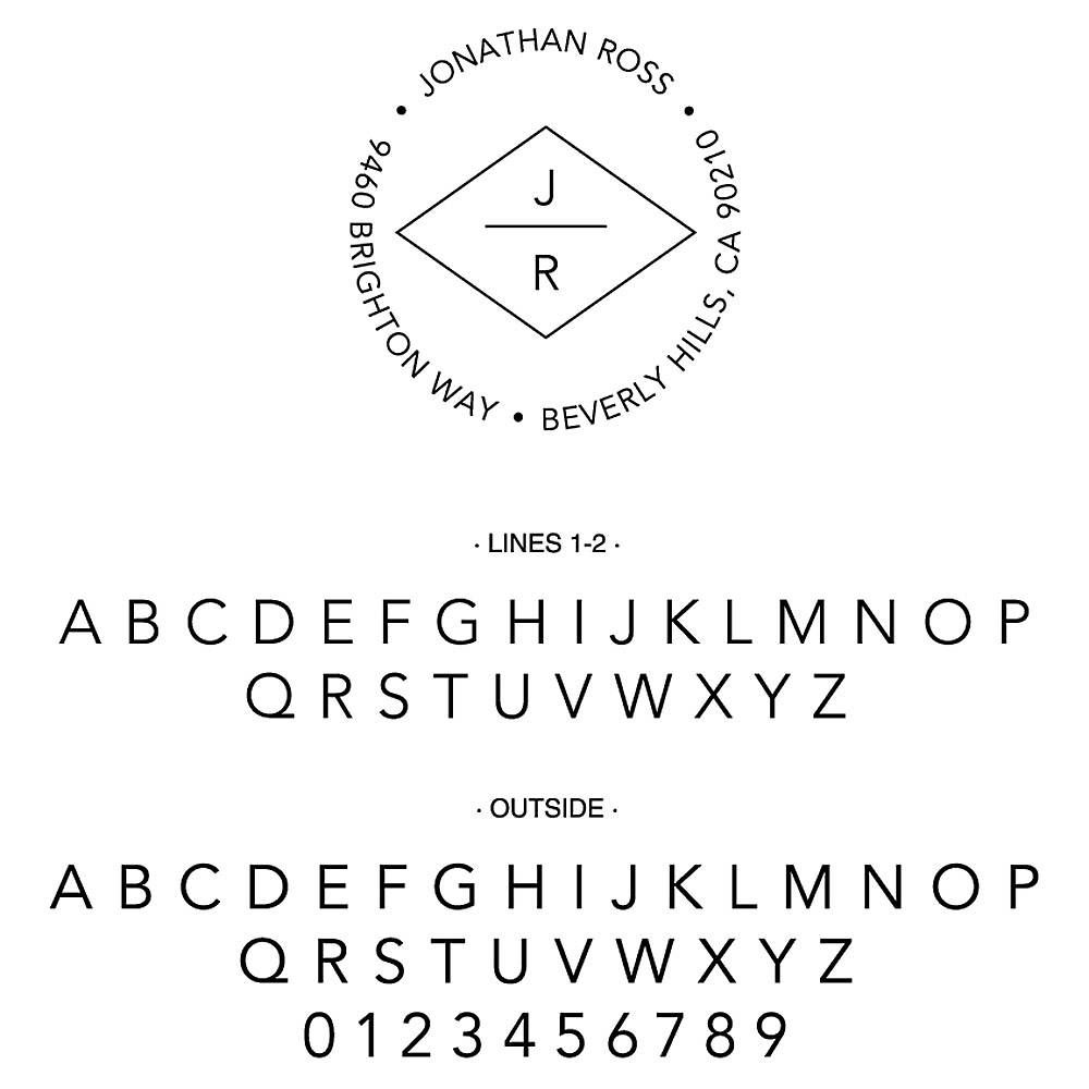 Modern Diamond Custom Stamp