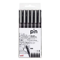 uni Pin Black Fineliner Pen Set