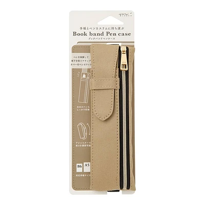 Beige Book Band Pen Case: B6 - A5