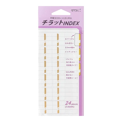 Midori Index Labels: Chiratto Gold