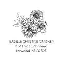 Linework Floral Custom Stamp