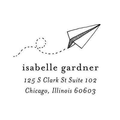 Paper Plane Address Custom Stamp