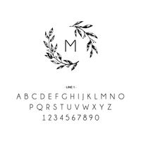 Monogram Leaves Custom Stamp