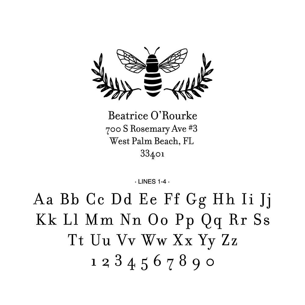 Bee Laurel Custom Stamp