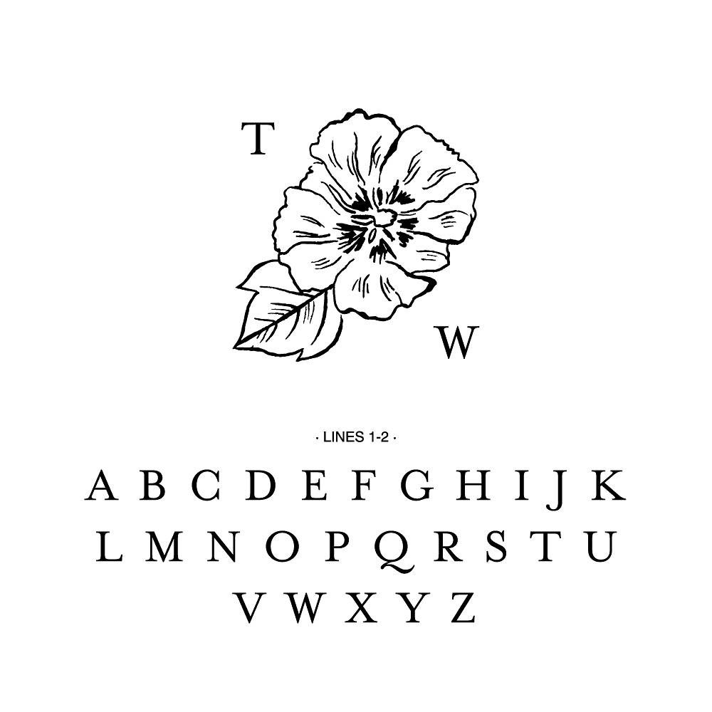 Etched Flower Custom Stamp