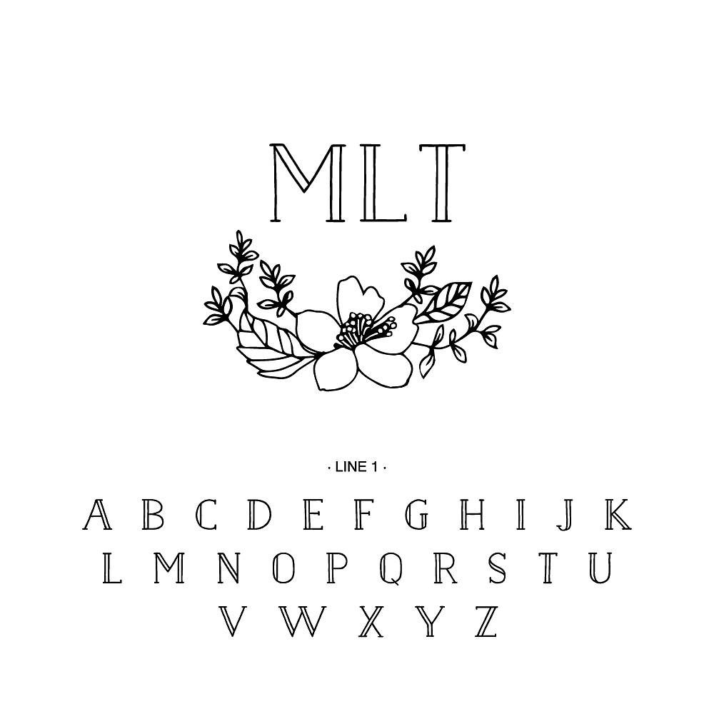 Floral Crest Frame Custom Stamp