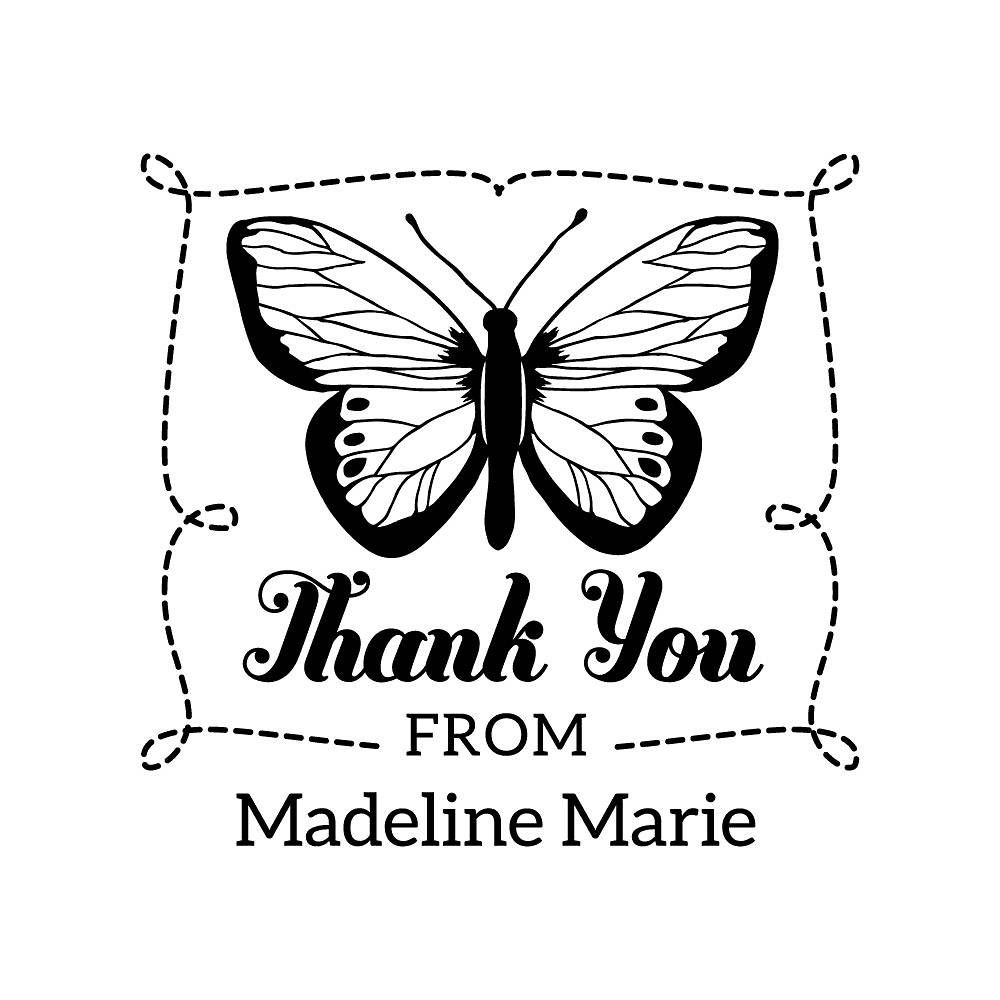 Butterfly Thank You Custom Stamp