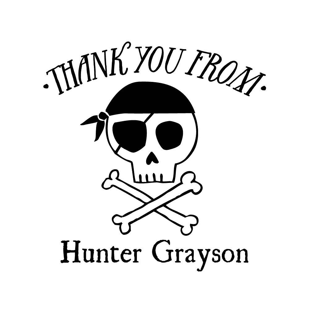 Pirate Thank You Custom Stamp