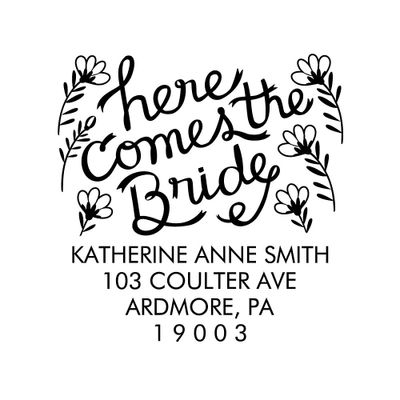 Here Comes The Bride Custom Stamp