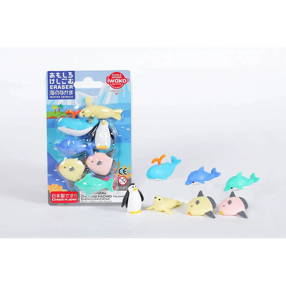 Iwako Marine Animal Eraser Set