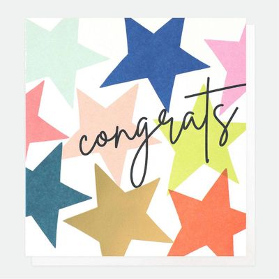 Rainbow Stars Congratulations Card