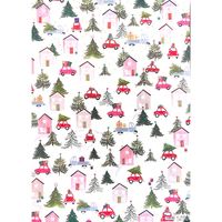 Christmas Village Cars Flat Wrap