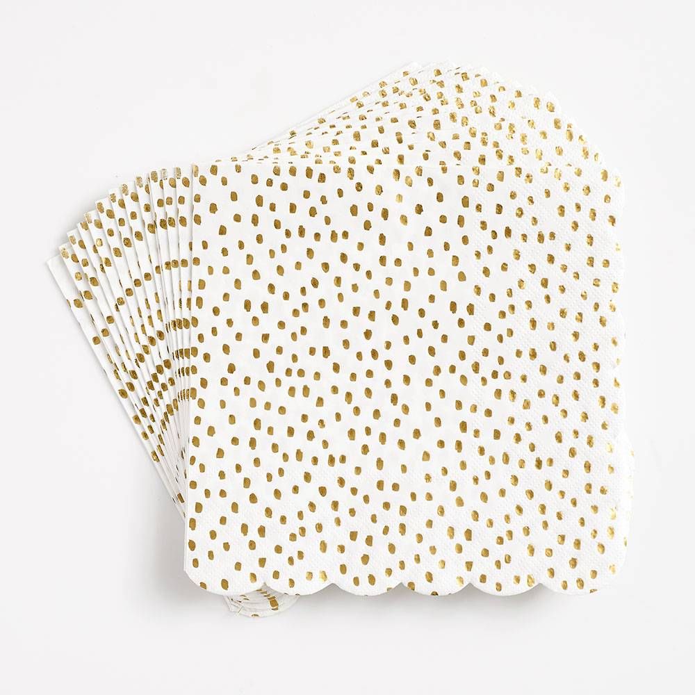 Gold Flurry Scalloped Large Napkins