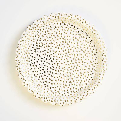 Gold Flurry Large Scalloped Plates