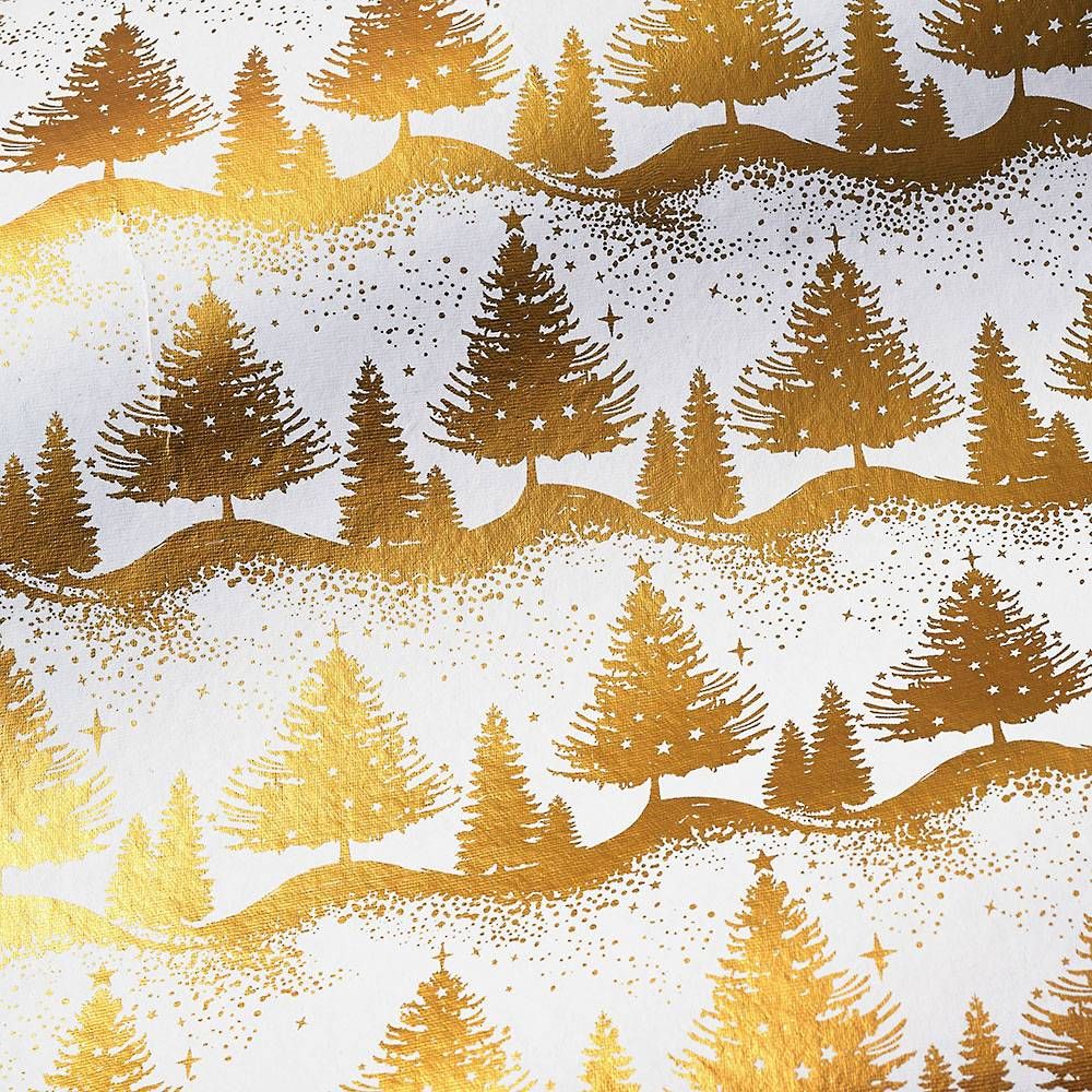 Gold Crush Forest Tree Handmade Paper