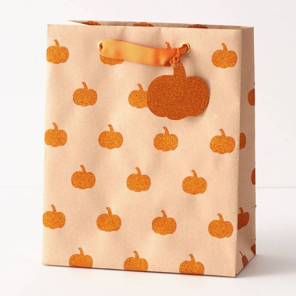 Pumpkin Glitter Medium Gift Bag