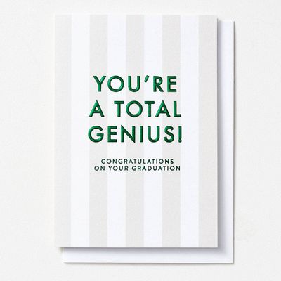 Total Genius Striped Graduation Card