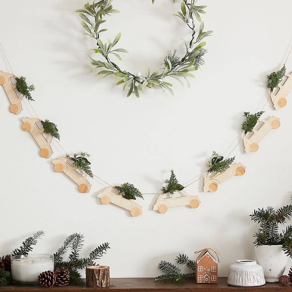 Wooden Car Holiday Garland