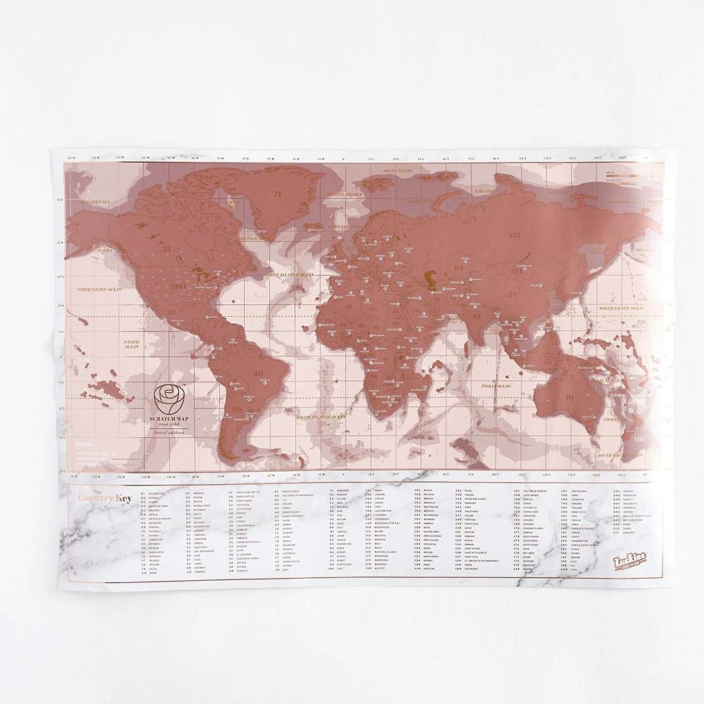 Rose Gold Scratch Map