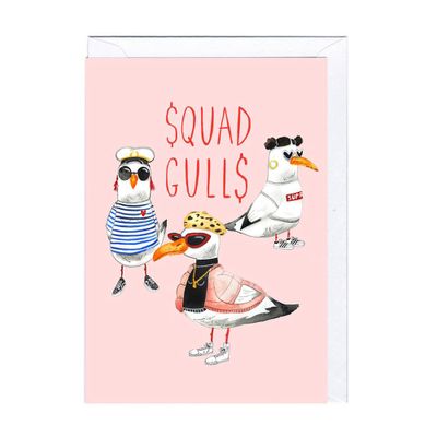Squad Gulls Greeting Card