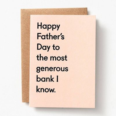 Most Generous Bank Father's Day Card