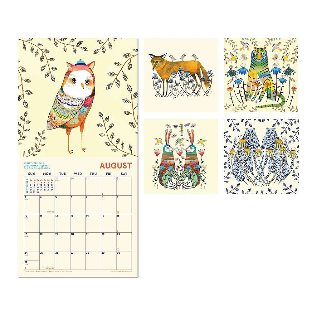 2025 Folk Art Animals Wall Calendar