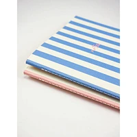 Handmade Striped Notebook Pack of 2 - Blue/Pink