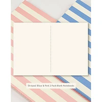 Handmade Striped Notebook Pack of 2 - Blue/Pink