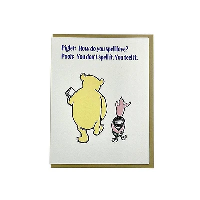 Pooh Spell Love Card