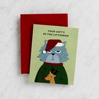 Your Gift's In The LitterBox Greeting Card