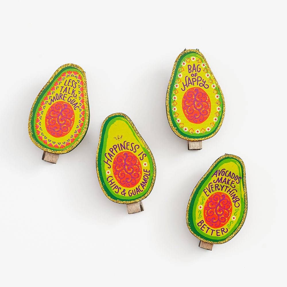 Magnetic Avocado Happy Clips