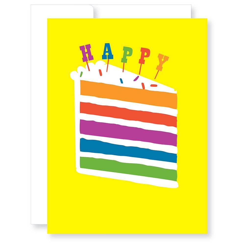 Rainbow Cake Slice Birthday Card