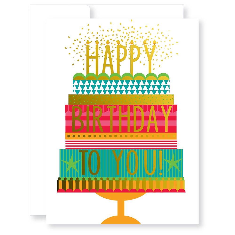 Gold Foil Cake Birthday Card