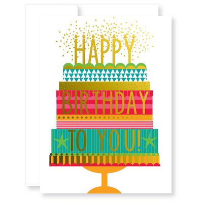 Gold Foil Cake Birthday Card