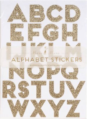 Gold Glitter Alphabet Stickers