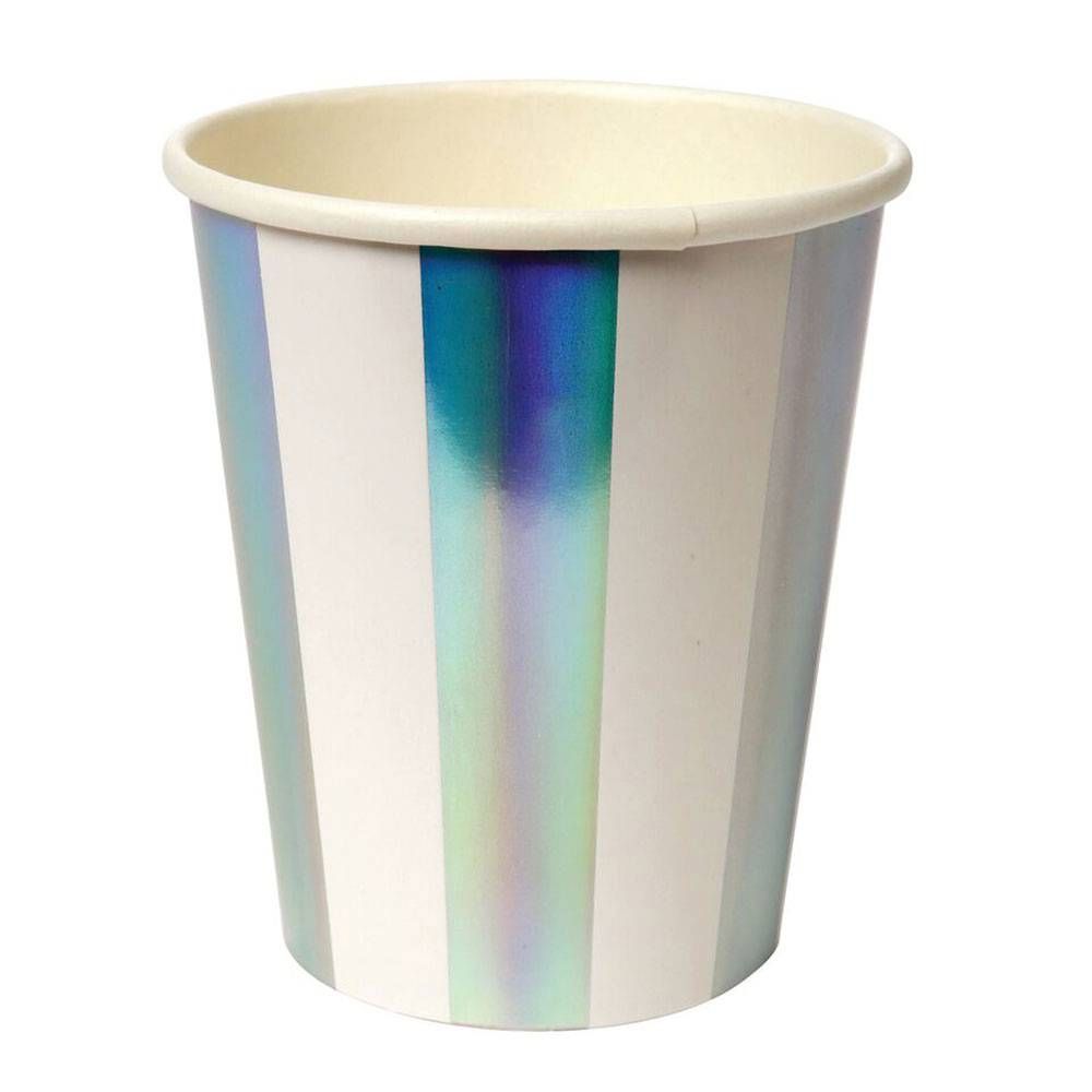 Holographic Silver Stripe Party Cups