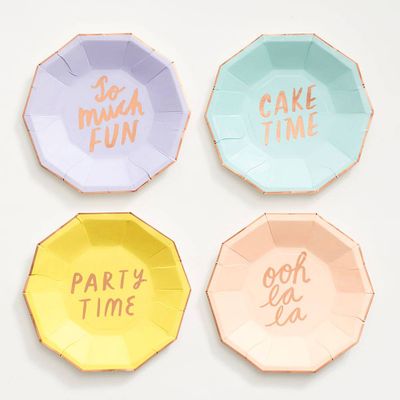Rose Gold Typographic Small Plates