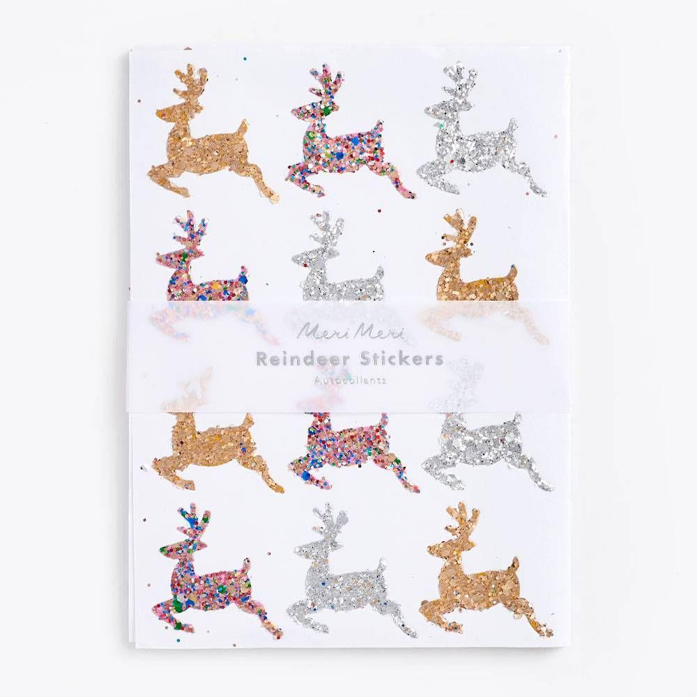 Glitter Reindeer Stickers