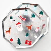 Silver Christmas Plates