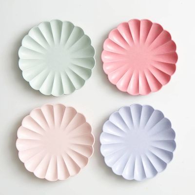 Scalloped Multi-Color Party Plates