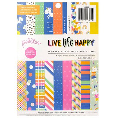 Pebbles Live Life Happy Paper Pad