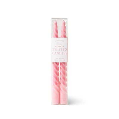 Twisted Taper Pink Candle Set
